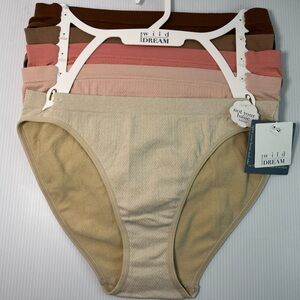 Wild Dream Renee Rofe Seamless Textured 5pc Stretch Underwear Set Solid Colors